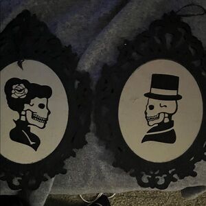 Gothic Skeleton mirrors with reflections